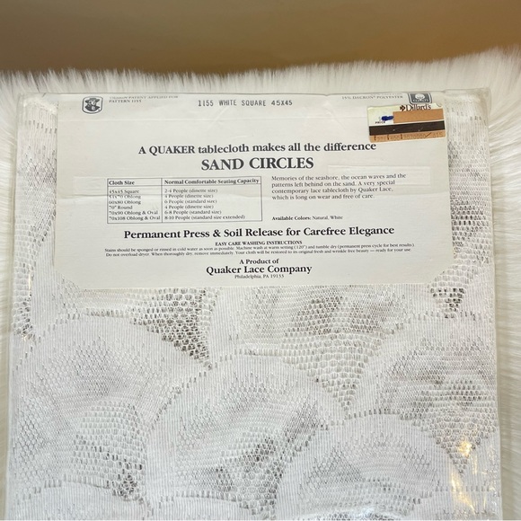 NWT Quaker Lace White Tablecloth - Picture 4 of 6